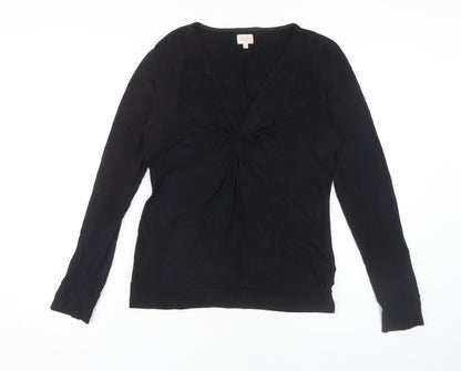 Whistles Women's Black Viscose Blouse, Size L, Casual Elegance