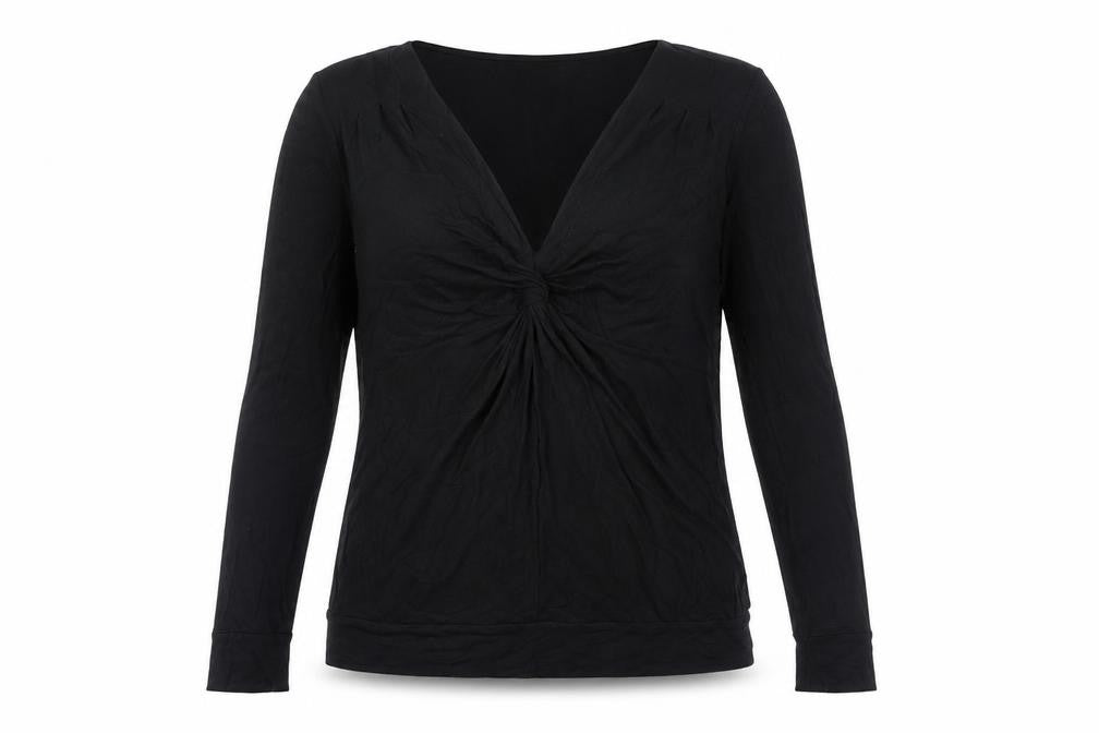 Whistles Women's Black Viscose Blouse, Size L, Casual Elegance