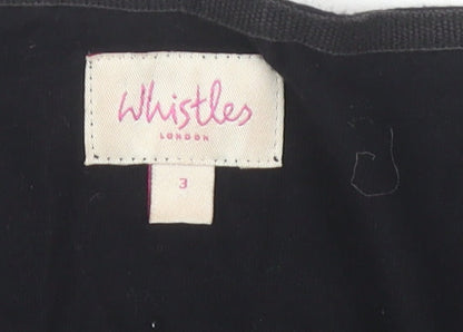 Whistles Women's Black Viscose Blouse, Size L, Casual Elegance