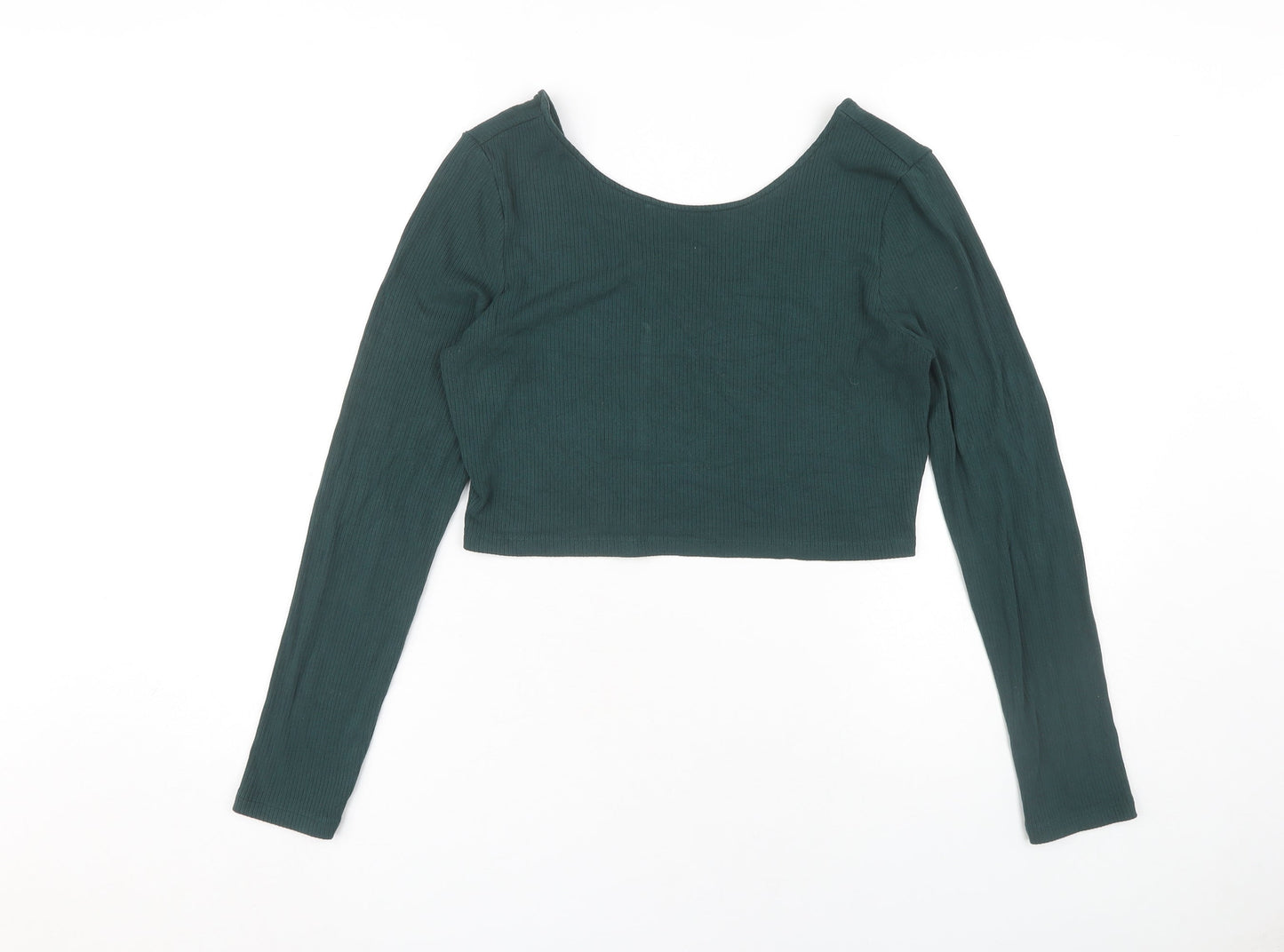 Apricot Women's Green Cropped Top - Size 16