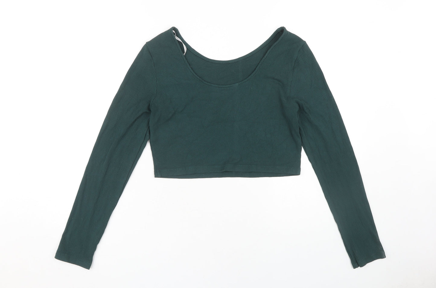 Apricot Women's Green Cropped Top - Size 16