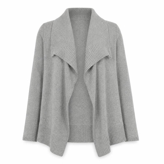 Front view of Crew Clothing Women's Grey Open Front Cardigan, size 8