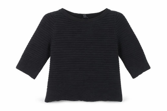 COS Women's Black XS 3/4 Sleeve Knit Top