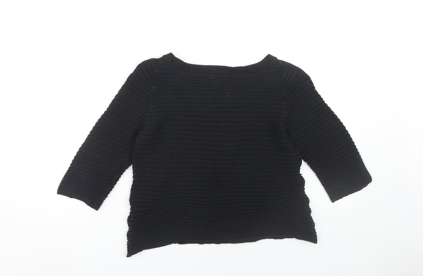COS Women's Black XS 3/4 Sleeve Knit Top