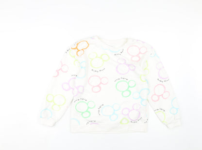Front view of Disney girls’ multicoloured mickey mouse pullover sweatshirt