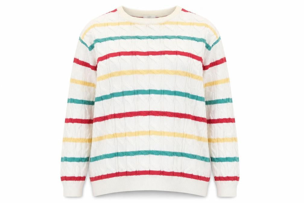 Cotton Traders Unisex Multicoloured 3XL Cable Knit Pullover Jumper