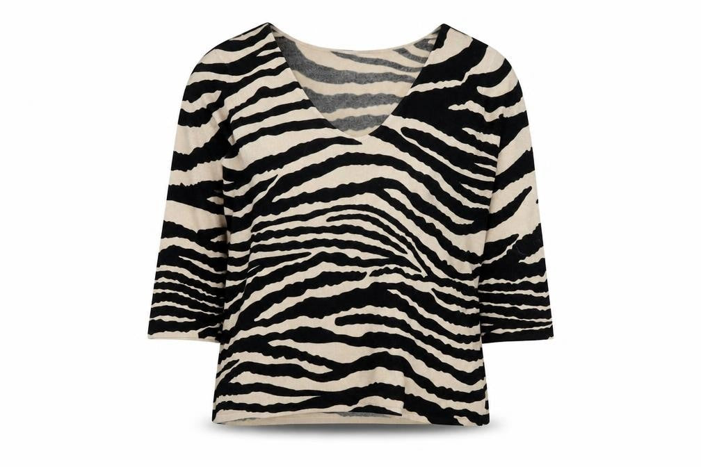BHS Women's Beige Zebra Print Pullover Jumper Size 10