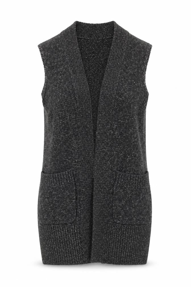 H&M Women's Grey Vest Jumper XS Open-Knit