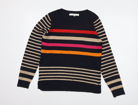 Next Women's Multicoloured Striped Pullover Jumper Size 10