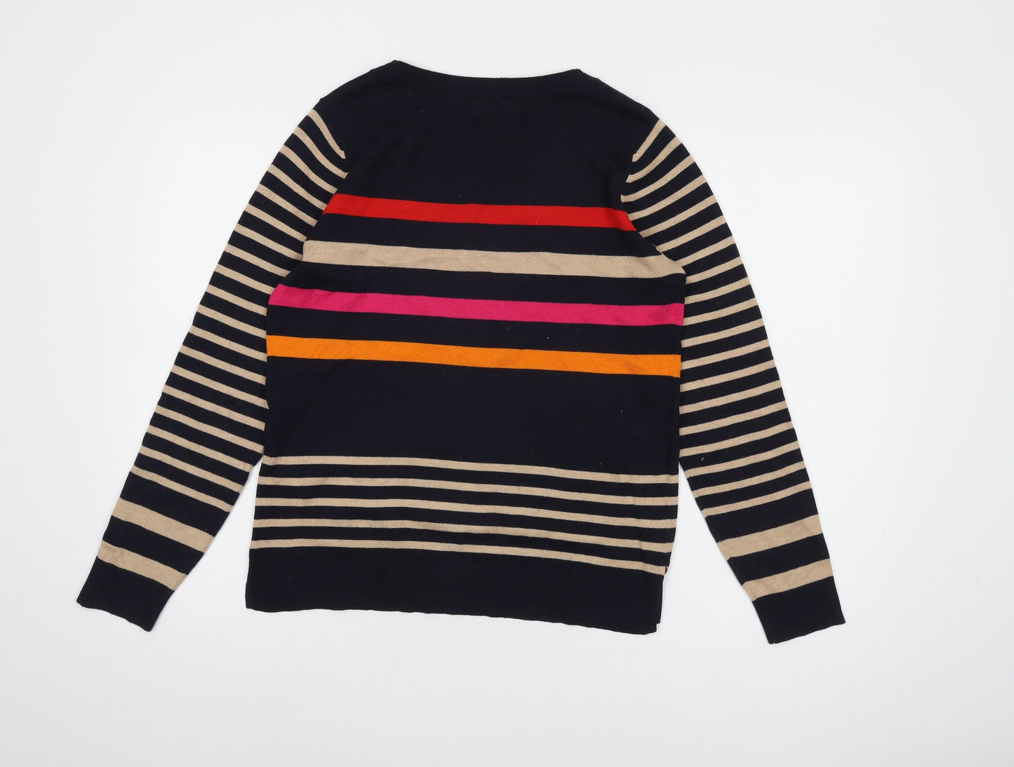 Next Women's Multicoloured Striped Pullover Jumper Size 10