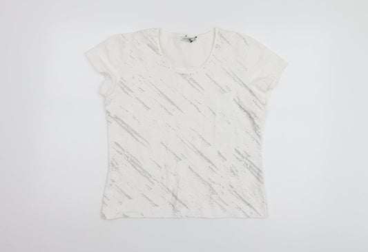GOLI Women's White Basic T-Shirt, Size 16, Casual Comfort
