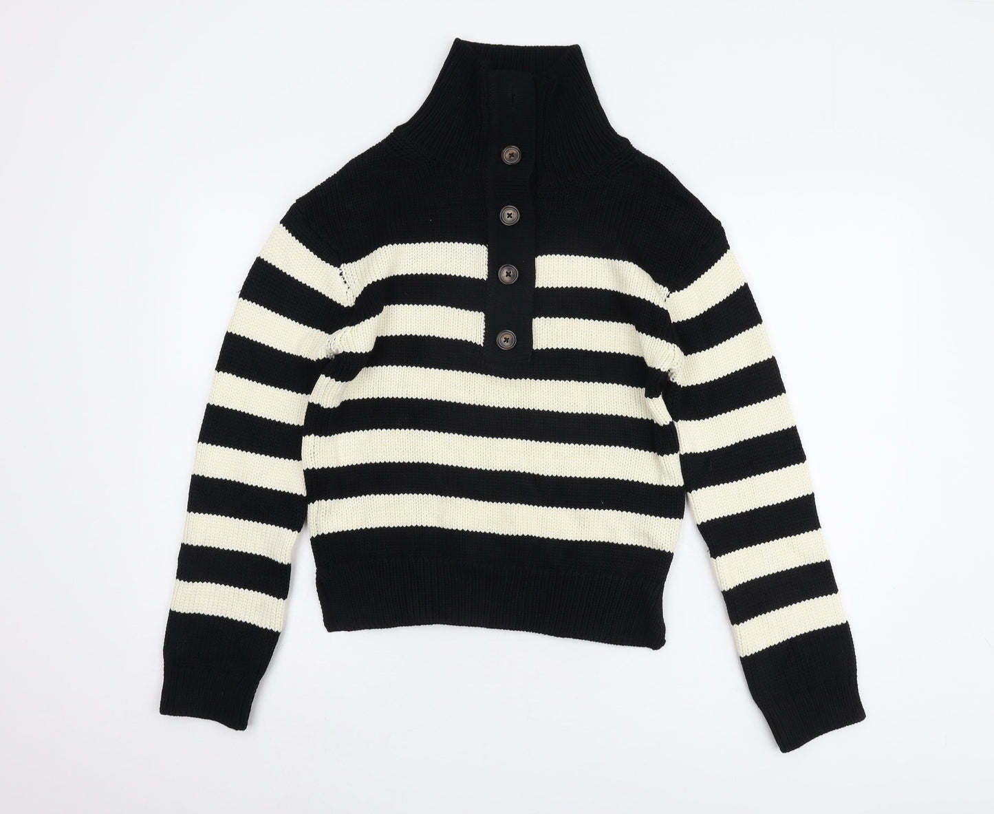 Marks and Spencer Women's Black Striped Pullover Jumper