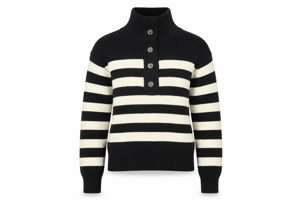 Marks & Spencer Women's Black Striped Pullover Jumper