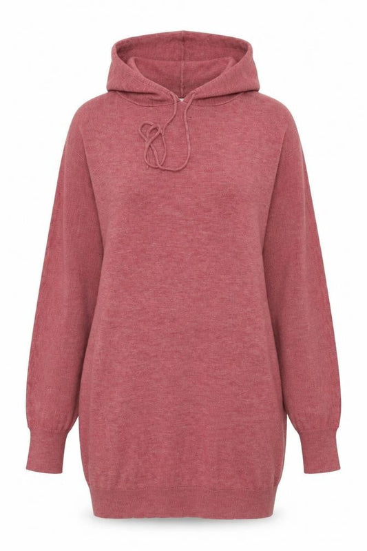 Front view of Asos Women's Pink Hooded Jumper, size 10, Relaxed Fit