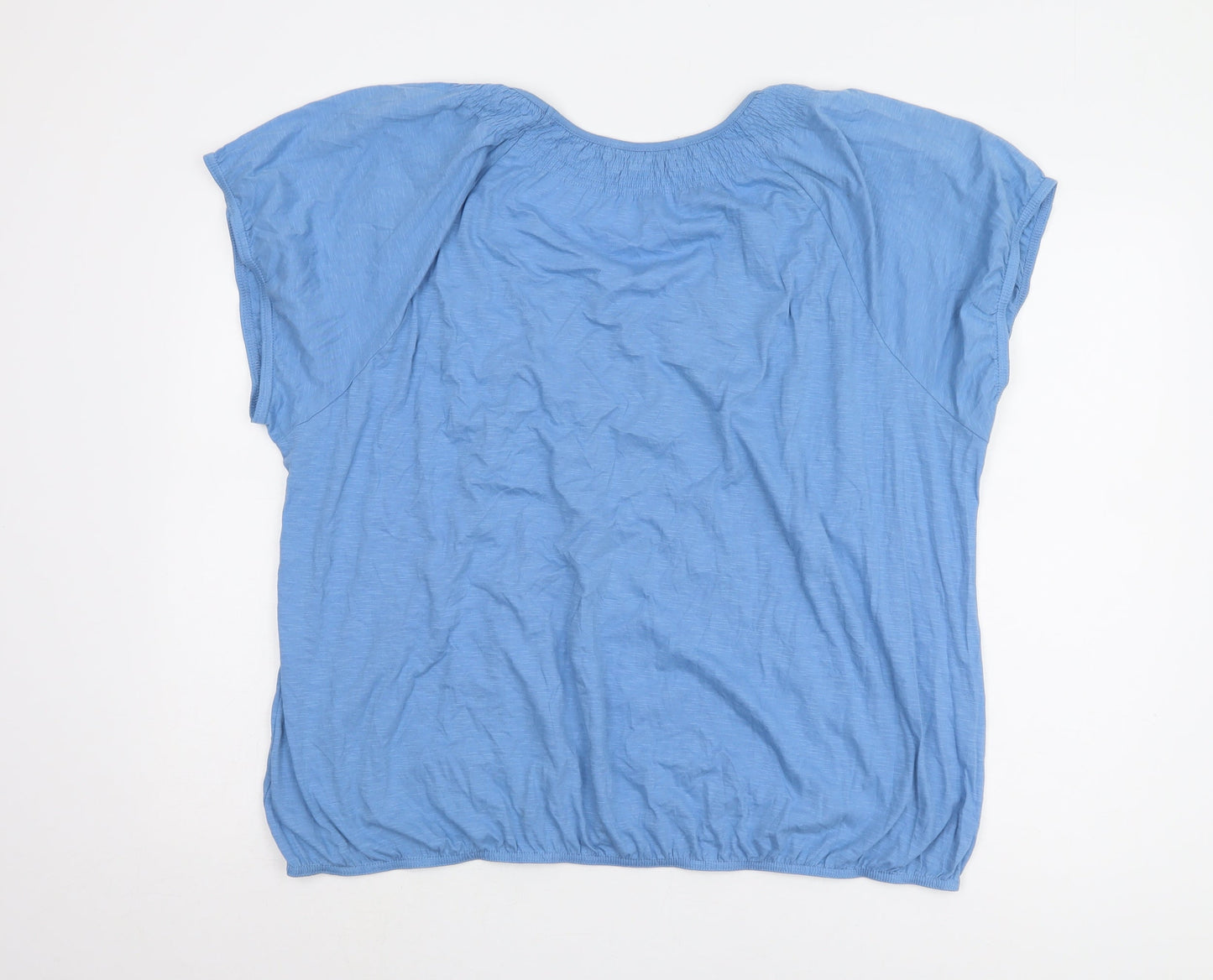 Marks and Spencer Women's Blue Cotton T-Shirt Size 24