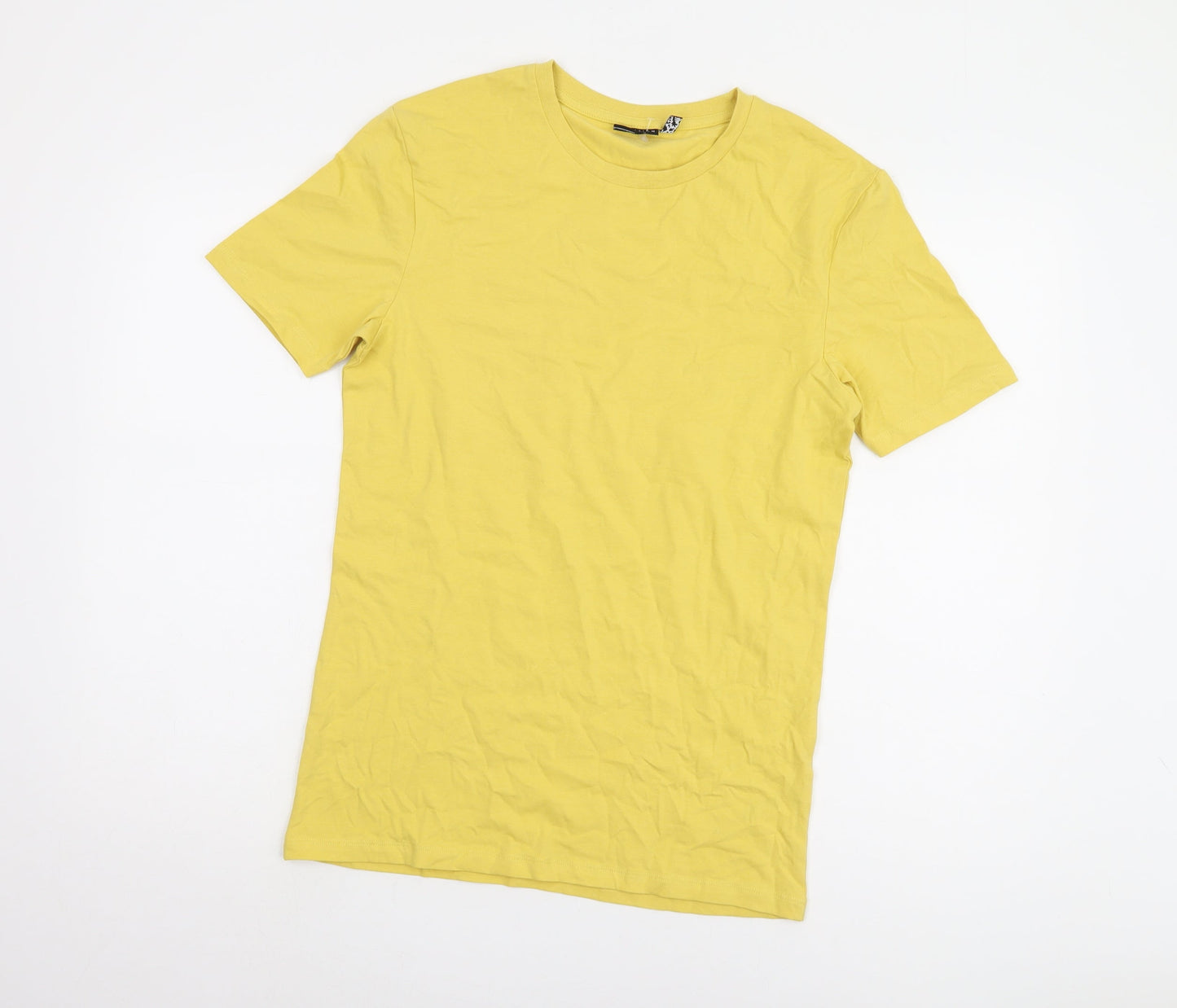ASOS Design Men's Yellow L Cotton Crew Neck Tee