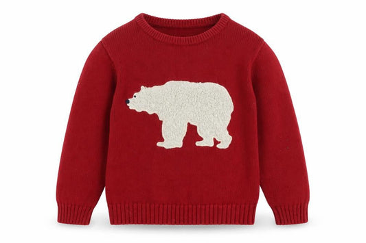 Baby Gap Boys Red Polar Bear Jumper 5 Years Pullover Knit