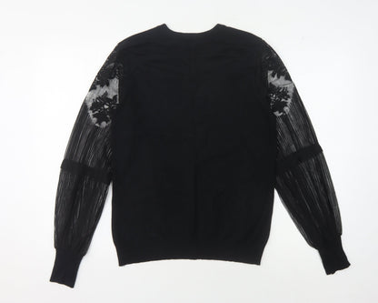 Klass Women's Black Pullover Jumper Size M