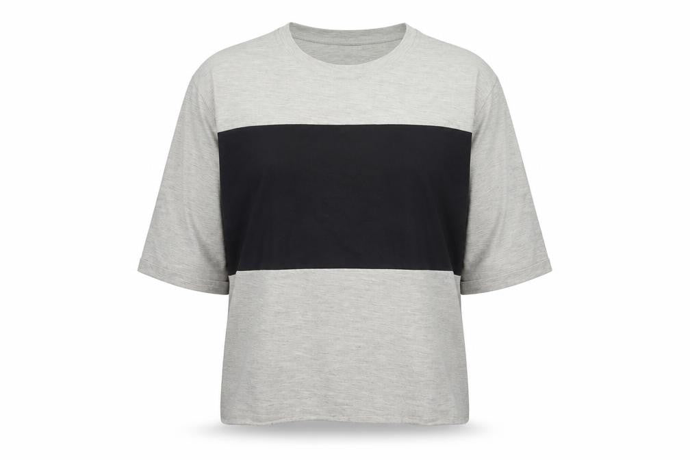 Jacqueline de Yong Women's Grey XL Colourblock T-Shirt