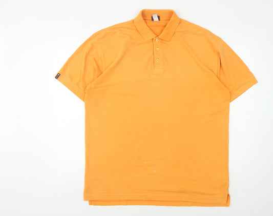 Decathlon Orange Men's Polo, Size XS, Short Sleeve