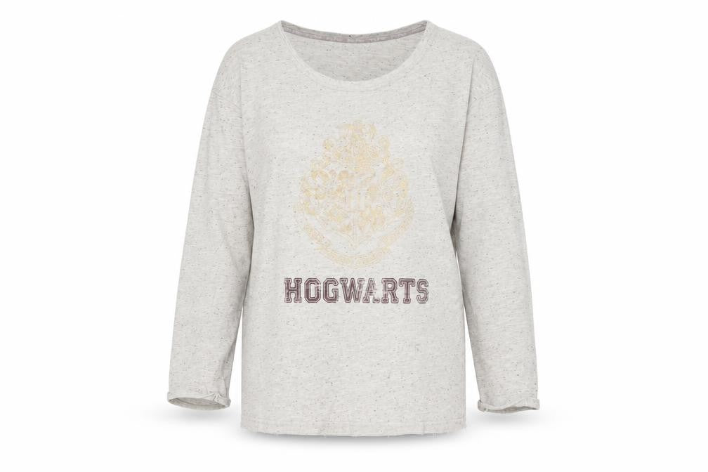 Harry Potter Grey Hogwarts Long Sleeve T-Shirt L