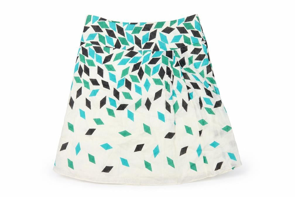 Monsoon Women's Multicoloured Geometric Silk Skirt Size 12
