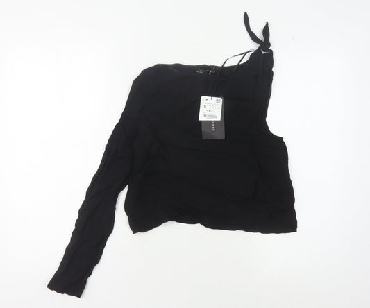 Zara Womens Black One Shoulder Top - Size S