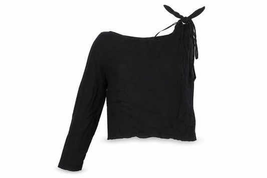 Zara Womens Black One Shoulder Top - Size S