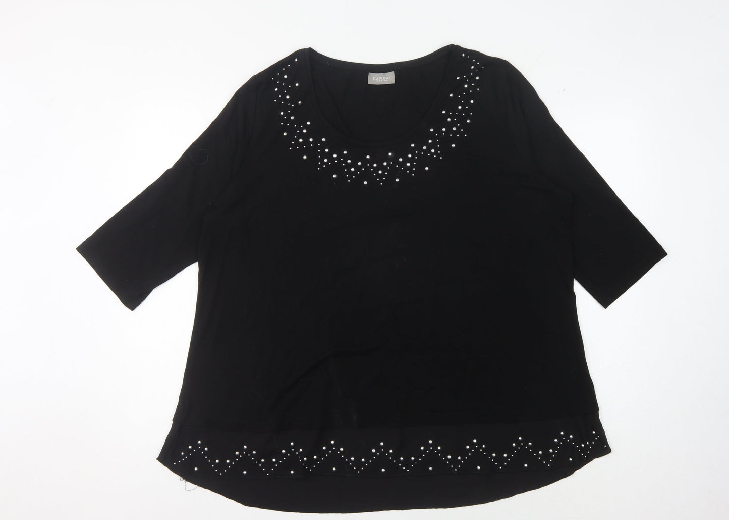 C&A Women's Black Studded T-Shirt L