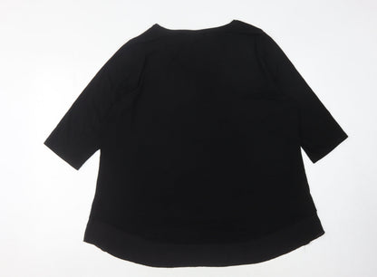 Back view of C&A Women's Black Studded T-Shirt L
