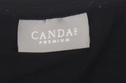 Close-up detail of C&A Women's Black Studded T-Shirt L