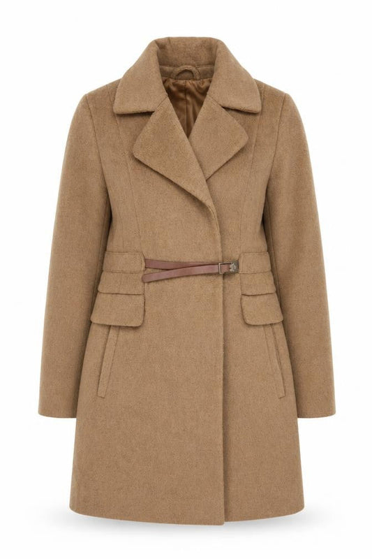 La Redoute Women's Brown Coat Size 10 Polyester Wool