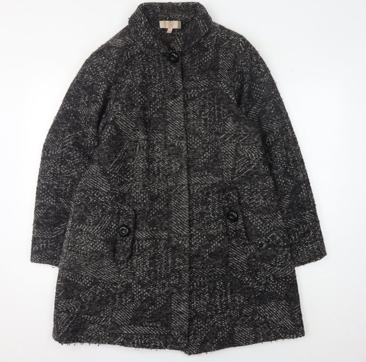 Gharani Strok Women's Black Tweed Coat Size 14