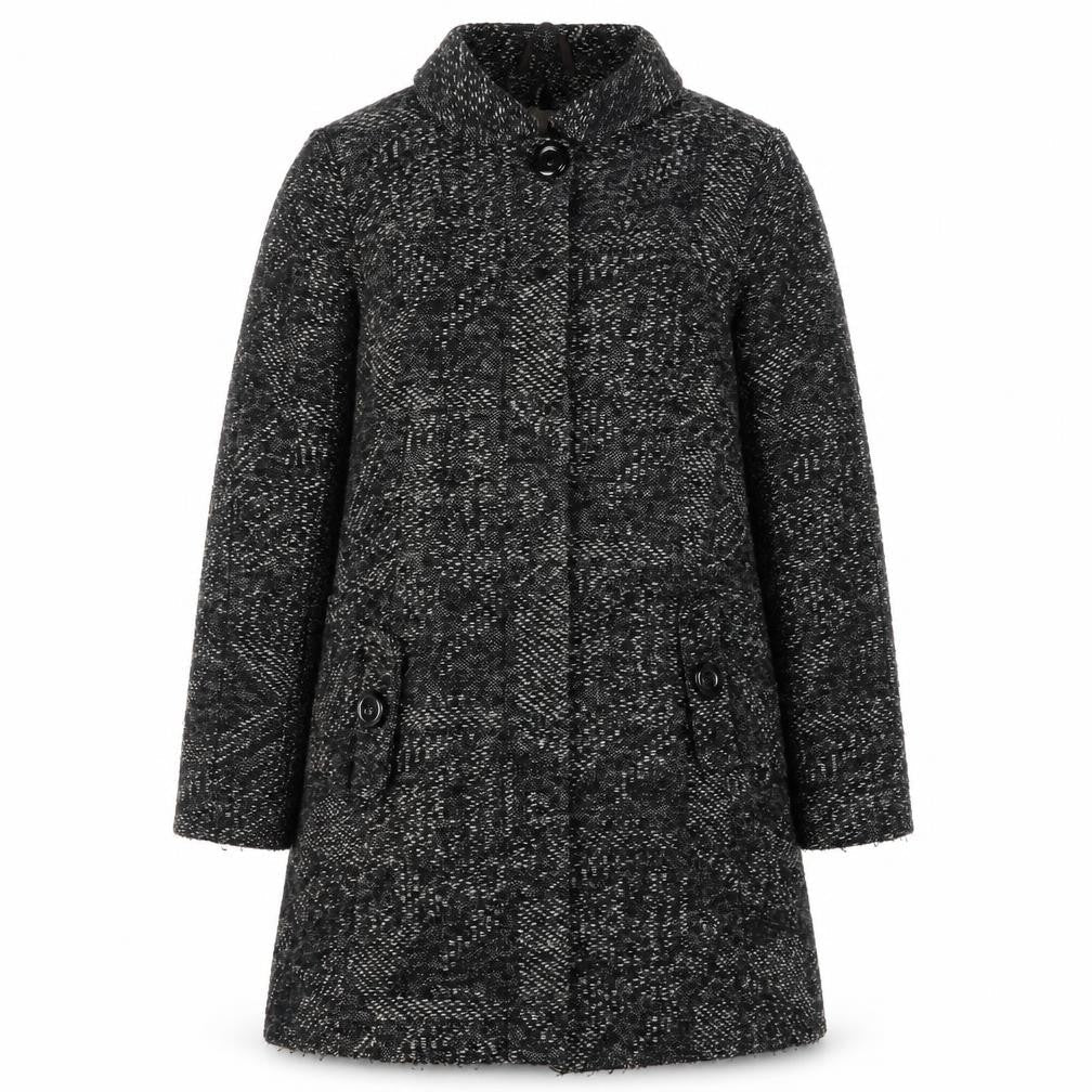Gharani Strok Women's Black Tweed Coat Size 14
