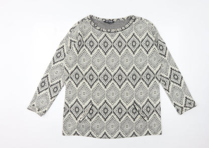 Debenhams Women's Grey Geometric Jumper Size 14