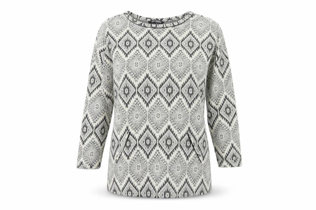 Debenhams Women's Grey Geometric Jumper Size 14