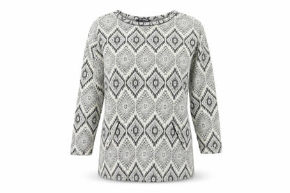 Debenhams Women's Grey Geometric Jumper Size 14