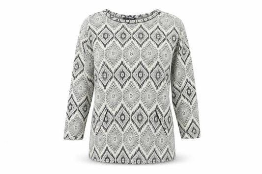 Debenhams Women's Grey Geometric Jumper Size 14