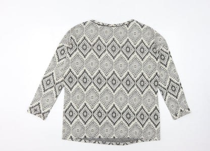 Debenhams Women's Grey Geometric Jumper Size 14