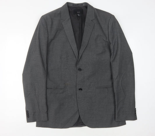 H&M Men's Grey Blazer 44 Regular Fit