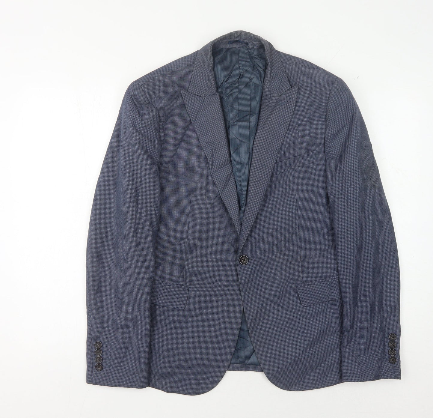 Next Men's Blue Suit Jacket, Size 40S, Formal Style