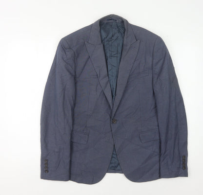 Next Men's Blue Suit Jacket, Size 40S, Formal Style