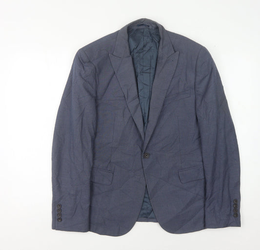 Next Men's Blue Suit Jacket, Size 40S, Formal Style