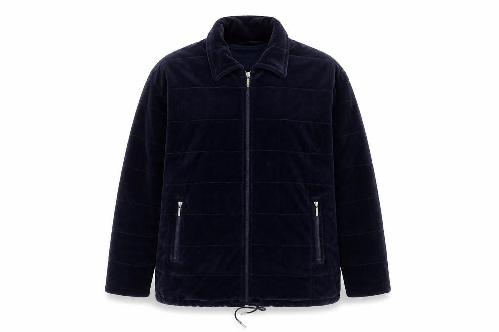 Poppy Women's Blue Velvet Full Zip Jacket - L