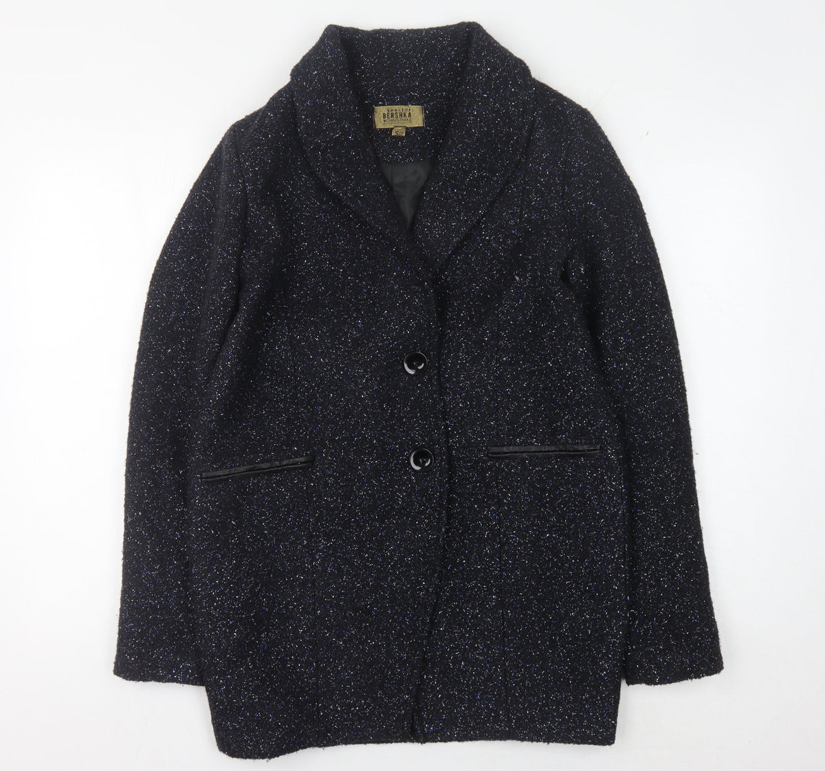 Bershka Women's Black Mid-Length Coat Size S