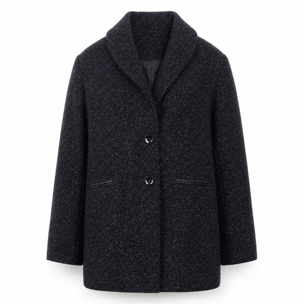 Bershka Women's Black Mid-Length Coat Size S