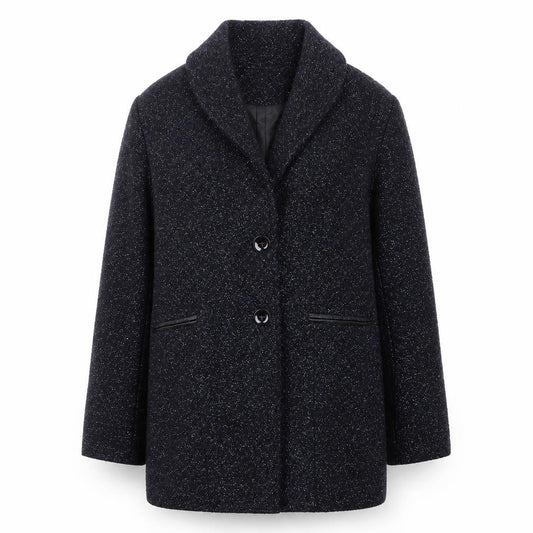 Bershka Women's Black Mid-Length Coat Size S