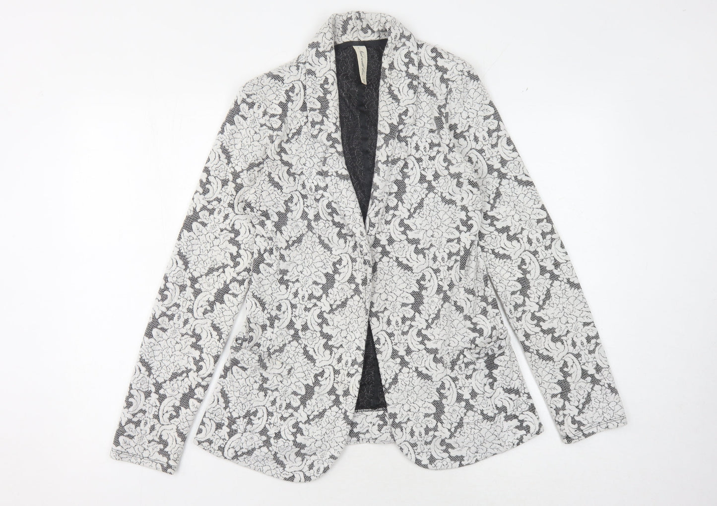 Next Women's Grey Ivory Floral Jumper Size 12