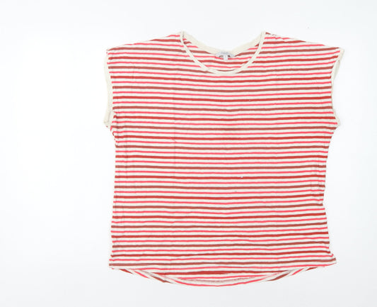 Next Women's Red Striped Sleeveless T-Shirt Size 12