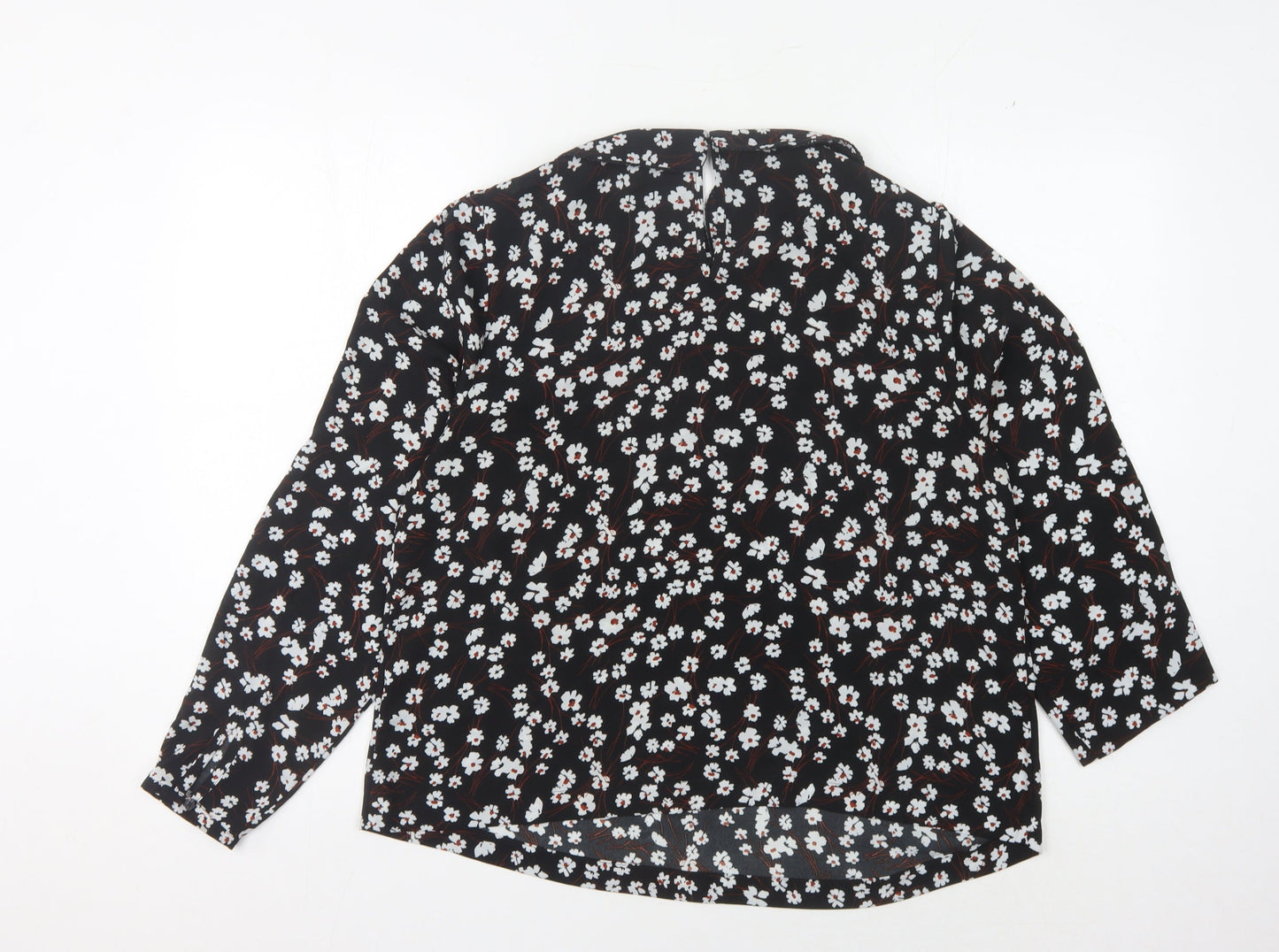 Marks and Spencer Women's Black Floral Blouse Size 14
